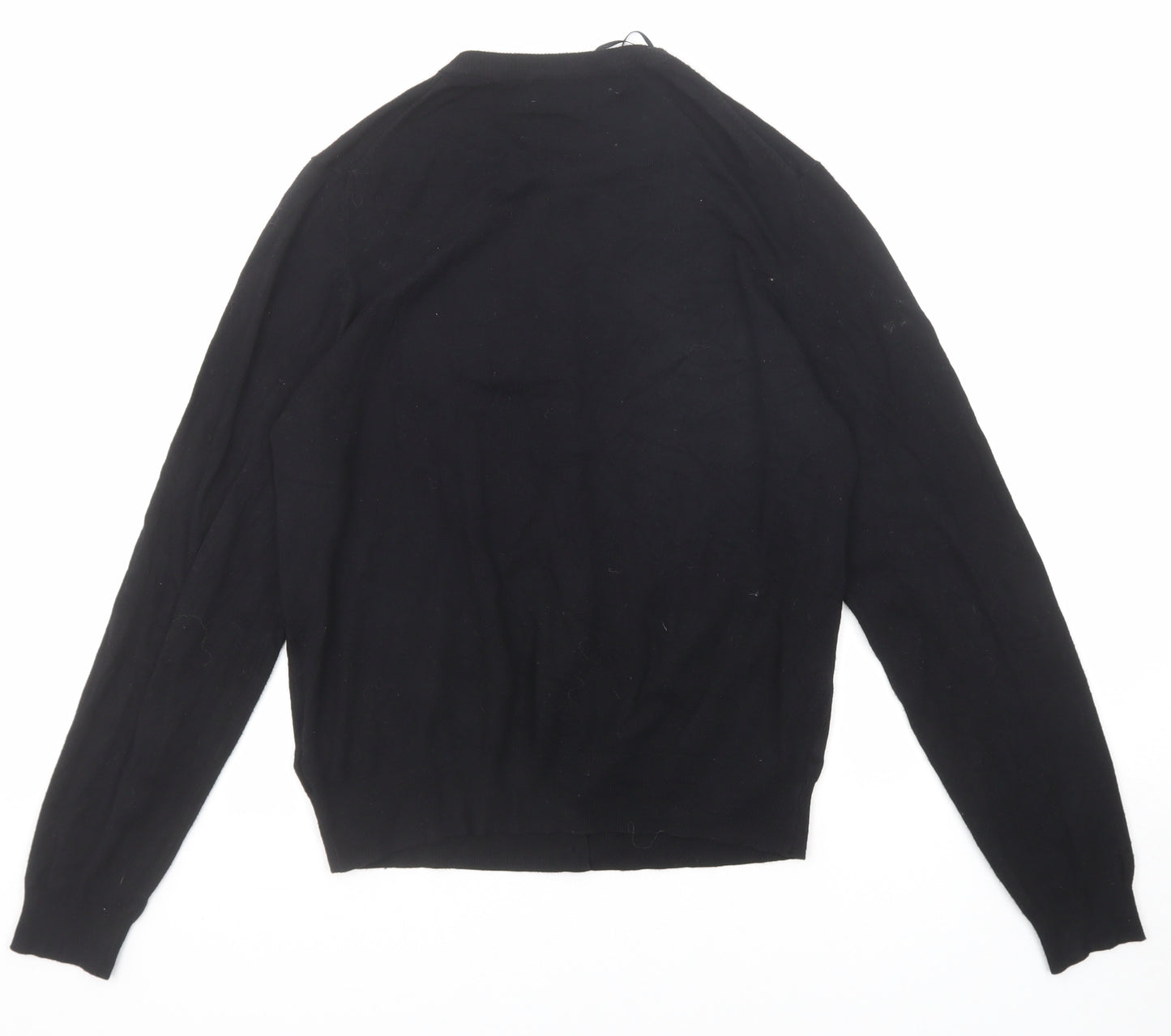 Marks and Spencer Womens Black Round Neck Viscose Cardigan Jumper Size 14