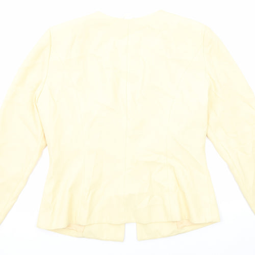 Leslie Fay Womens Yellow Jacket Blazer Size 14 Hook & Eye