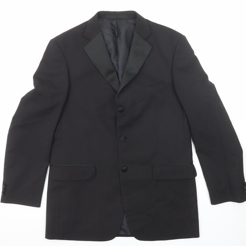 Marks and Spencer Mens Black Polyester Jacket Suit Jacket Size 40 Regular