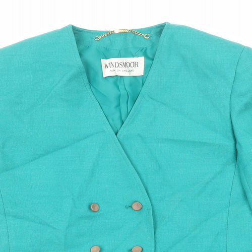 Windsmoor Womens Green Jacket Blazer Size 8 Button