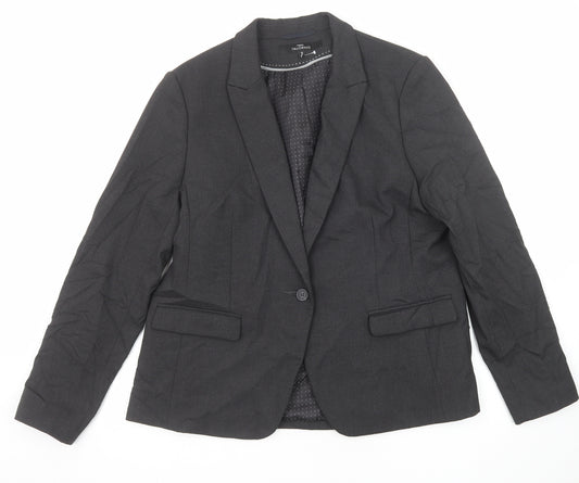 NEXT Womens Grey Polyester Jacket Blazer Size 18
