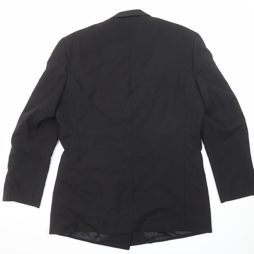 Leonards Mens Black Polyester Jacket Suit Jacket Size 42 Regular