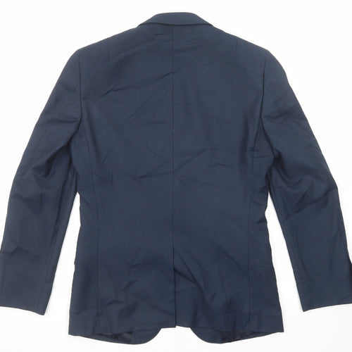 Harry Brown Mens Blue Polyester Jacket Suit Jacket Size 36 Regular