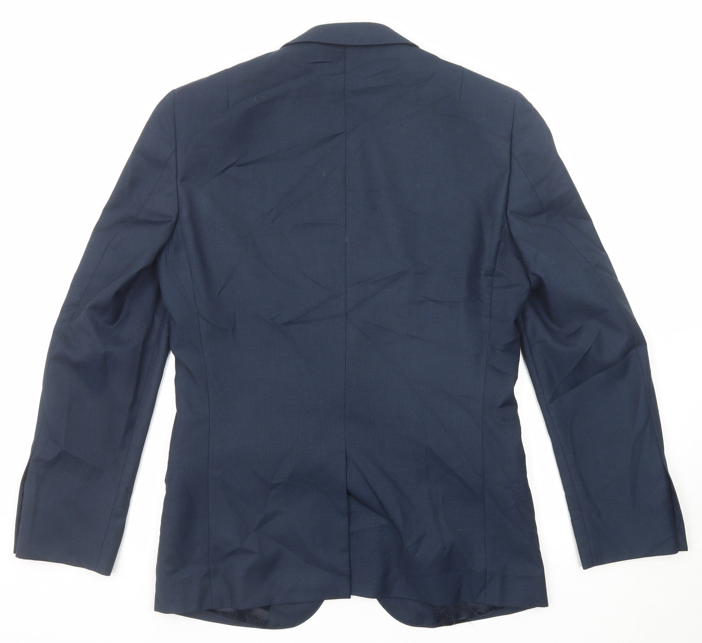 Harry Brown Mens Blue Polyester Jacket Suit Jacket Size 36 Regular
