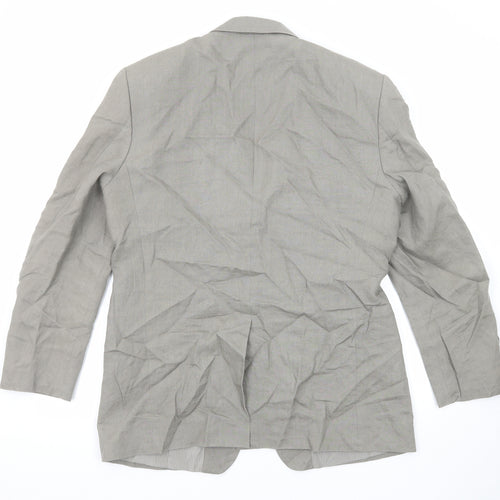 Jack Reid Mens Grey Linen Jacket Blazer Size 38 Regular