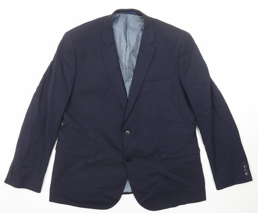 Burton Mens Blue Polyester Jacket Suit Jacket Size 48 Regular