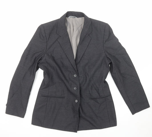 Marks and Spencer Womens Grey Jacket Blazer Size 14 Button