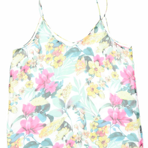 VERO MODA Womens Multicoloured Floral Polyester Camisole Tank Size M Scoop Neck