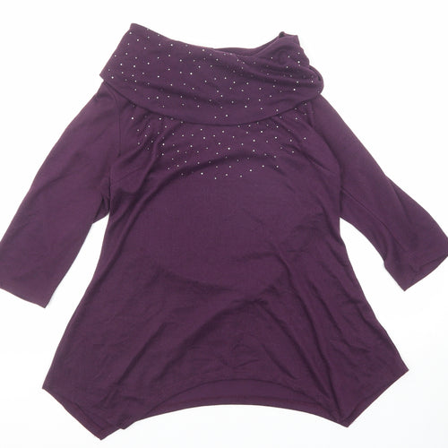 TIGI Womens Purple Roll Neck Polyester Pullover Jumper Size 10 - Size 10-12