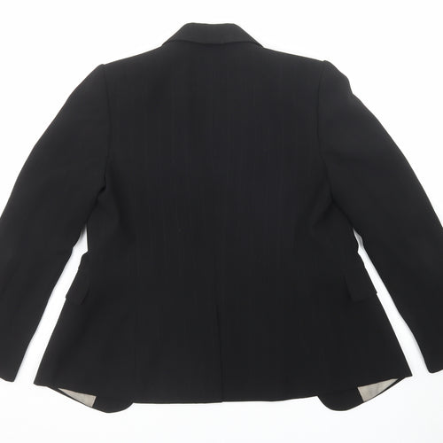 Calvin Klein Womens Black Striped Jacket Blazer Size 10 Button
