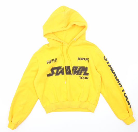 Divided by H&M Womens Yellow Cotton Pullover Hoodie Size S Pullover - Justin Bieber