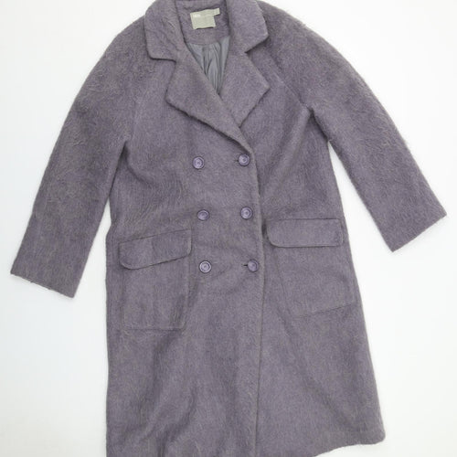 ASOS Womens Purple Pea Coat Coat Size 10 Button