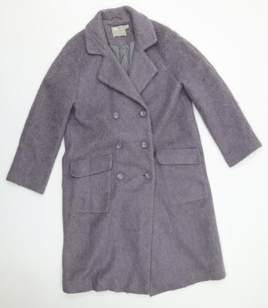 ASOS Womens Purple Pea Coat Coat Size 10 Button