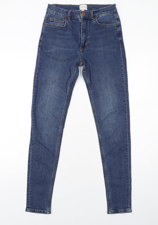French Connection Womens Blue Cotton Skinny Jeans Size 10 Regular Zip