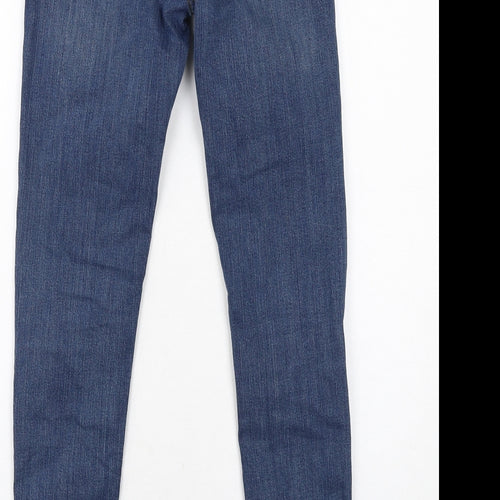 French Connection Womens Blue Cotton Skinny Jeans Size 10 Regular Zip