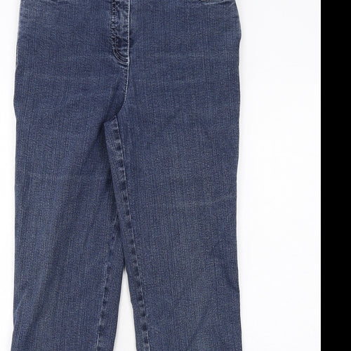 MICHELE Womens Blue Cotton Straight Jeans Size 12 Regular Zip