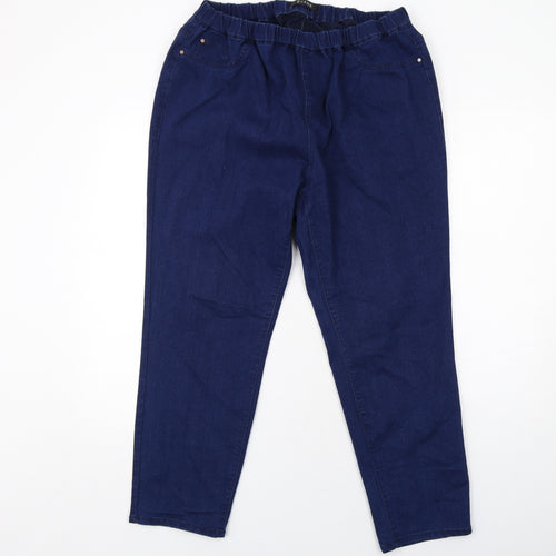 Evans Womens Blue Cotton Jegging Jeans Size 20 Regular