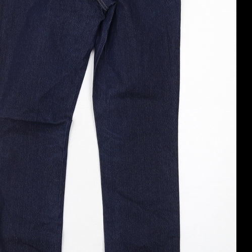 Dorothy Perkins Womens Blue Cotton Straight Jeans Size 16 Regular Zip