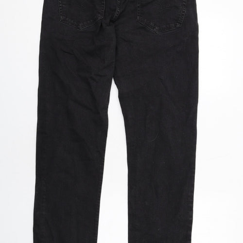 NEXT Mens Black Cotton Straight Jeans Size 34 in Regular Zip