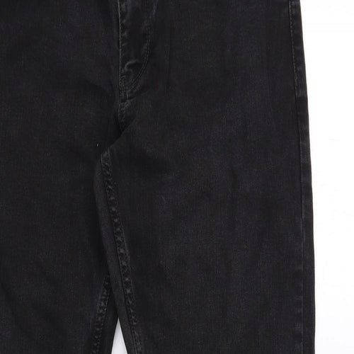 NEXT Mens Black Cotton Straight Jeans Size 34 in Regular Zip