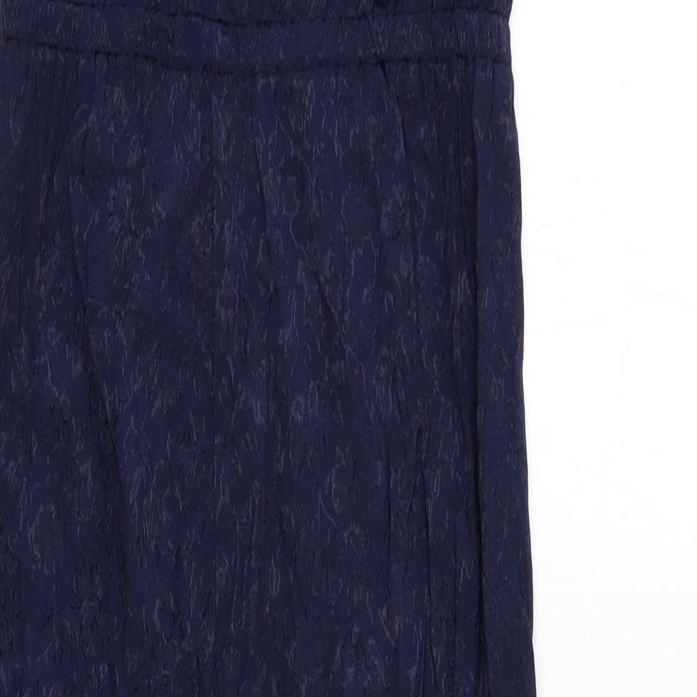 Topshop Womens Blue Floral Viscose Jumpsuit One-Piece Size 10 Pullover