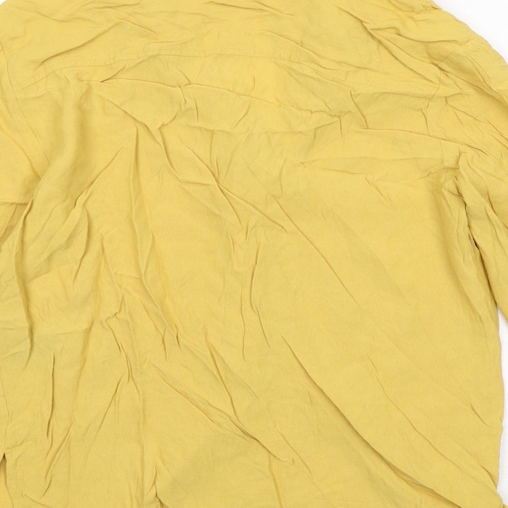 & Other Stories Womens Yellow Viscose Basic Button-Up Size 6 Collared
