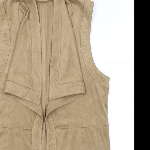 Dalia Womens Brown Jacket Waistcoat Size 14 - Suede Effect