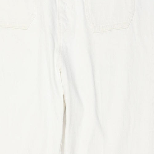 Marks and Spencer Womens Beige Cotton Flared Jeans Size 20 L27.5 in Regular Button - Short Leg