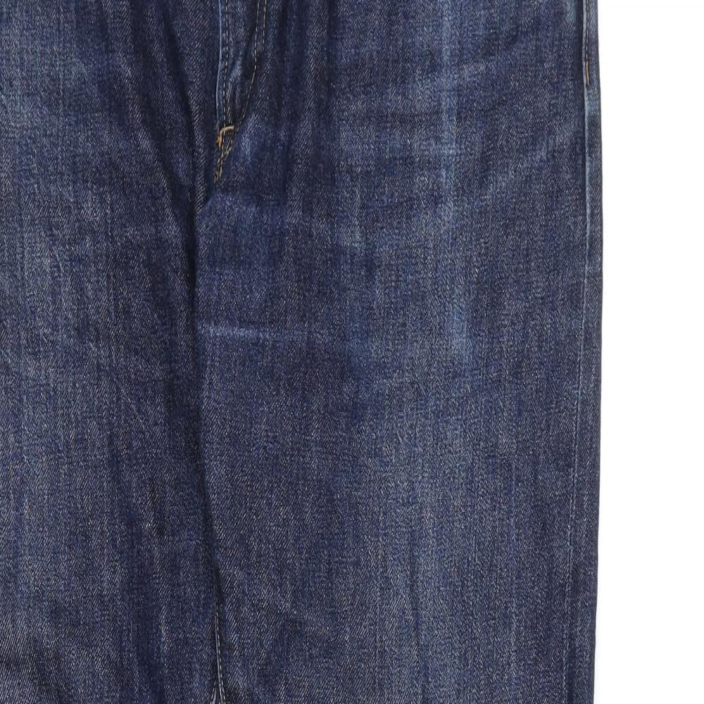 Uniqlo Mens Blue Cotton Straight Jeans Size 34 in L32 in Regular Buckle