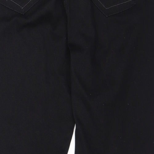 Marks and Spencer Womens Black Cotton Bootcut Jeans Size 18 L29 in Regular Button