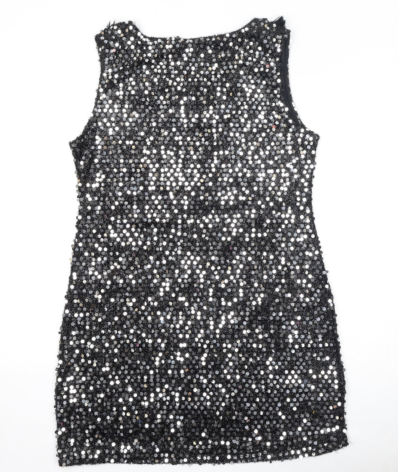 Izabel London Womens Black Polyester Tank Dress Size 16 Round Neck Pullover
