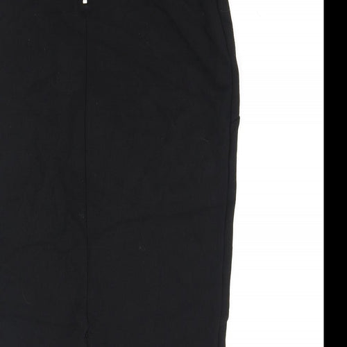 Miss Selfridge Womens Black Viscose Straight & Pencil Skirt Size 6 Zip