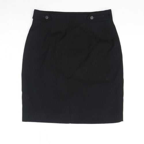Penny Black Womens Black Wool Straight & Pencil Skirt Size 14 Button