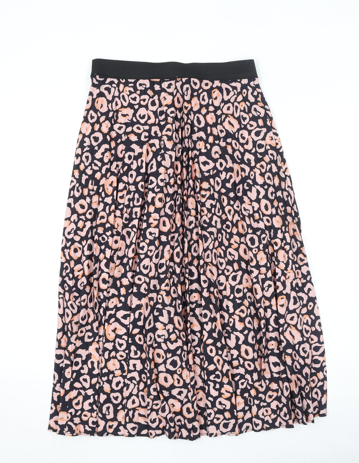 Red Herring Womens Black Animal Print Polyester Peasant Skirt Size 12 - Leopard Pattern