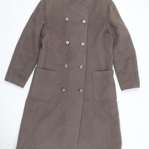 Alexon Womens Brown Pea Coat Coat Size 12 Button