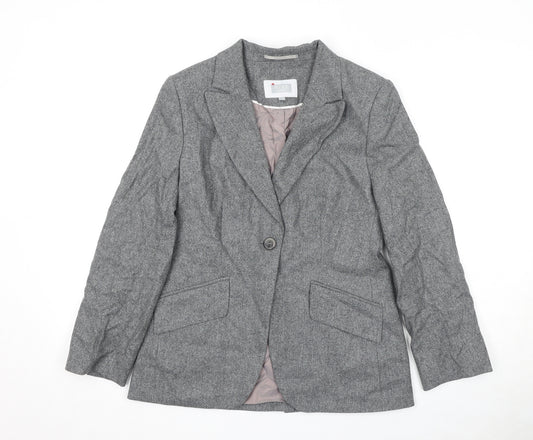 NEXT Womens Grey Wool Jacket Blazer Size 10