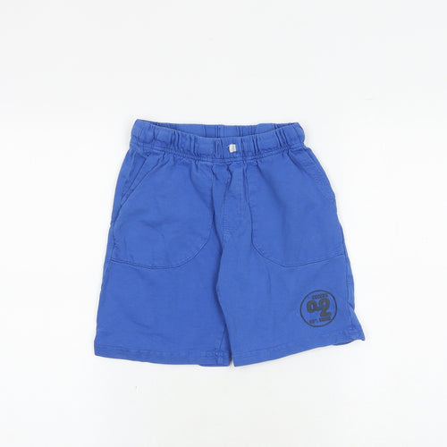 Skechers Boys Blue Cotton Sweat Shorts Size 6-7 Years Regular