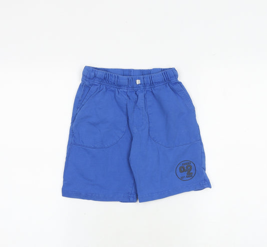 Skechers Boys Blue Cotton Sweat Shorts Size 6-7 Years Regular