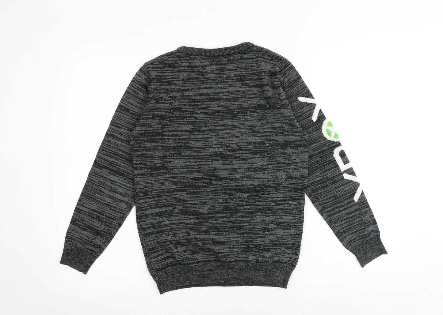 Xbox Boys Grey Round Neck Geometric Polyester Pullover Jumper Size 11-12 Years Pullover