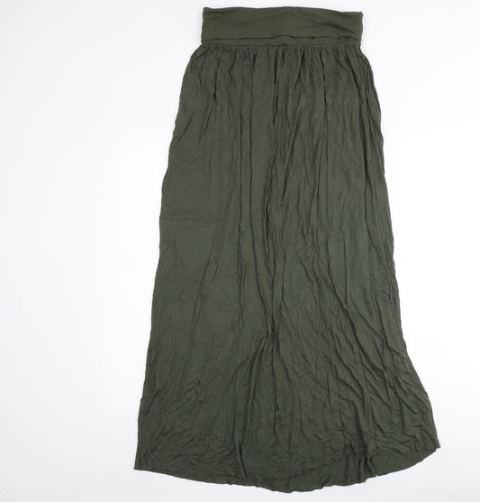 Topshop Womens Green Viscose Peasant Skirt Size 10