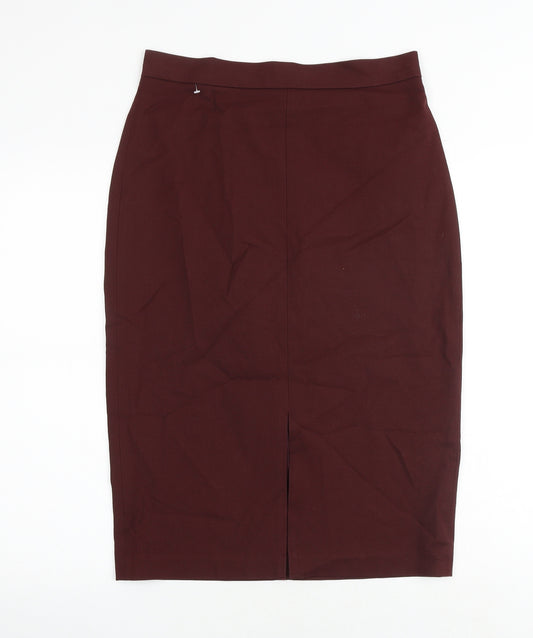 Banana Republic Womens Red Polyester Straight & Pencil Skirt Size 30 in Zip