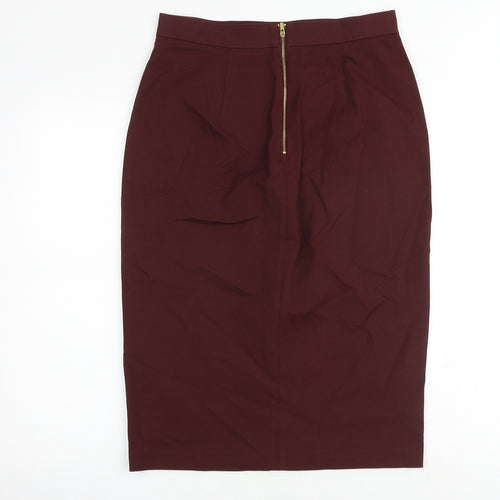 Banana Republic Womens Red Polyester Straight & Pencil Skirt Size 30 in Zip