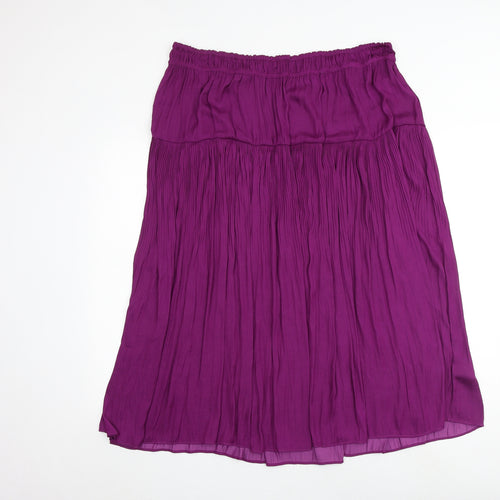 Marks and Spencer Womens Purple Polyester Swing Skirt Size 18