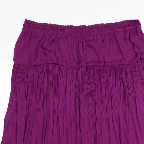 Marks and Spencer Womens Purple Polyester Swing Skirt Size 18