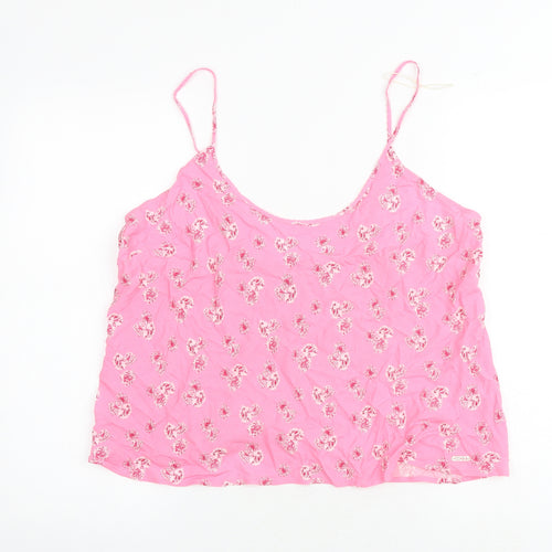 Marks and Spencer Womens Pink Floral Viscose Camisole Tank Size 18 Scoop Neck