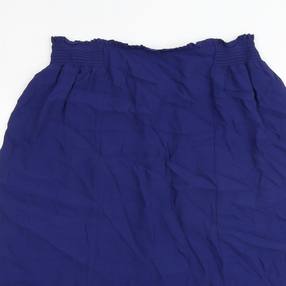 Marks and Spencer Womens Blue Polyester A-Line Skirt Size 12