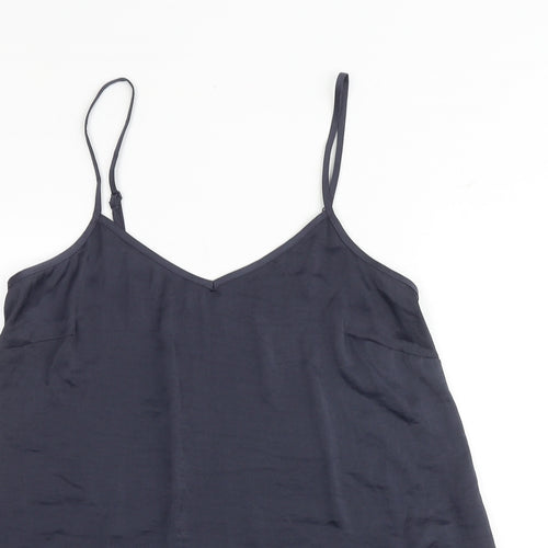Per Una Womens Grey Polyester Camisole Tank Size 10 V-Neck - Mesh Details