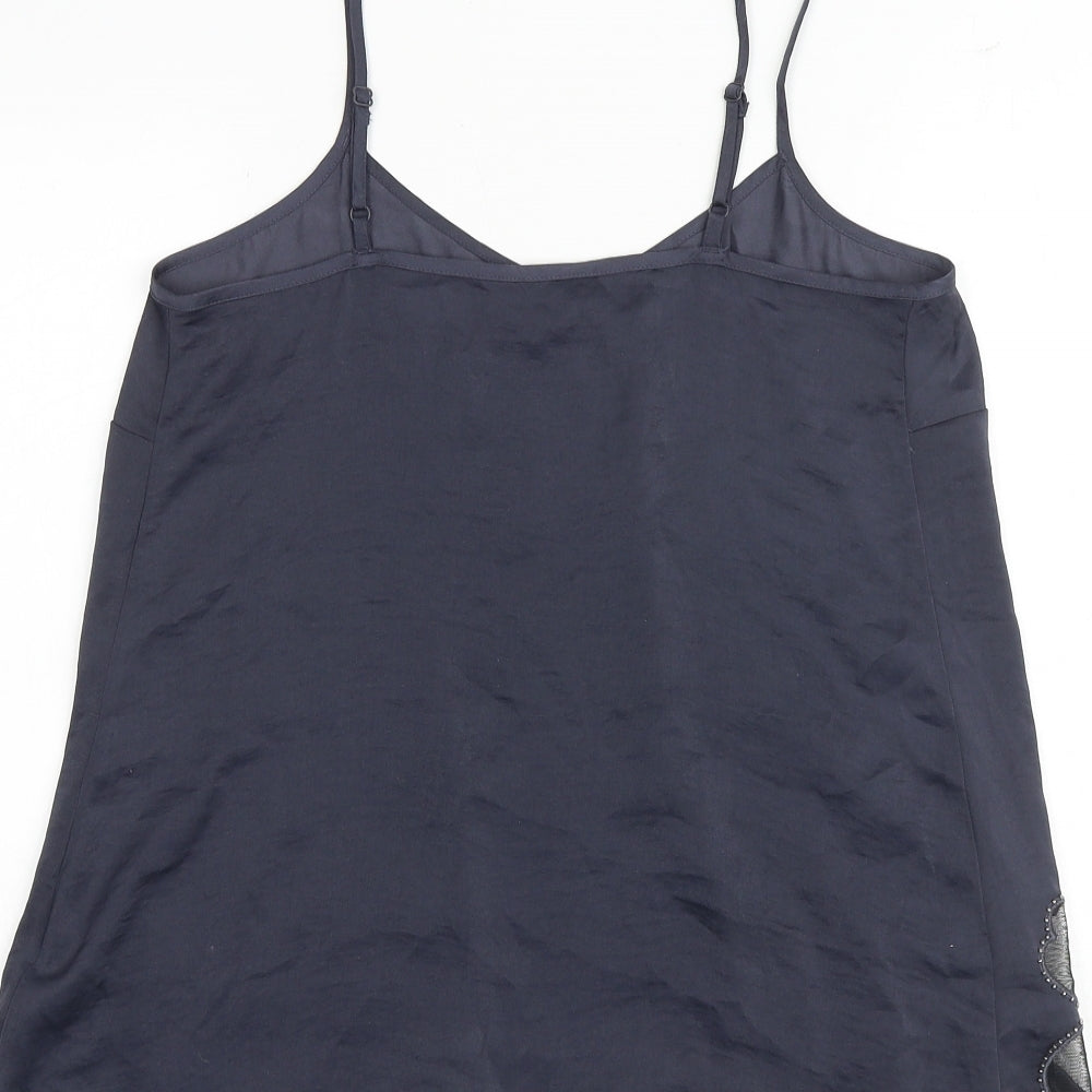 Per Una Womens Grey Polyester Camisole Tank Size 10 V-Neck - Mesh Details