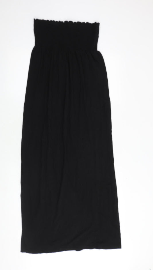 Miss Selfridge Womens Black 100% Cotton Maxi Size 14 Off the Shoulder Pullover