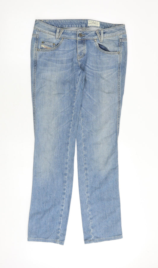 Diesel Womens Blue Cotton Straight Jeans Size 32 in L32 in Regular Button